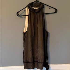 White House Black Market Black and Cream Blouse